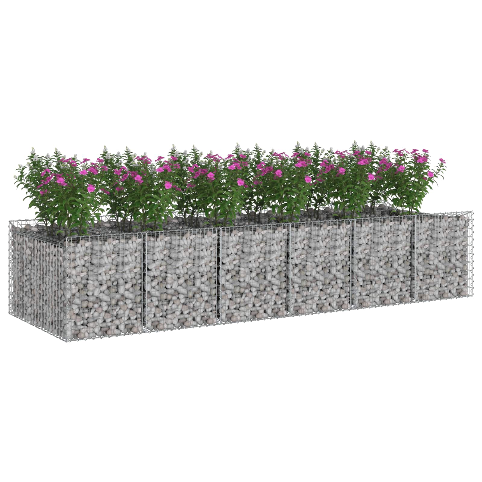 Gabion Verhoogd Bed 2 pcs Zilverkleurig