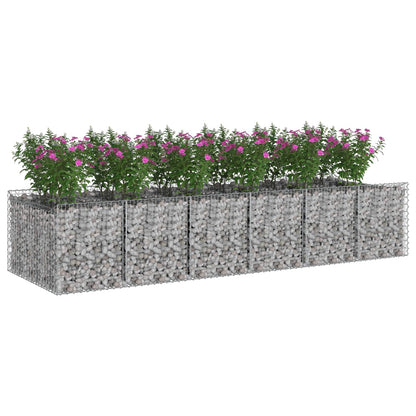 Gabion Verhoogd Bed 2 pcs Zilverkleurig