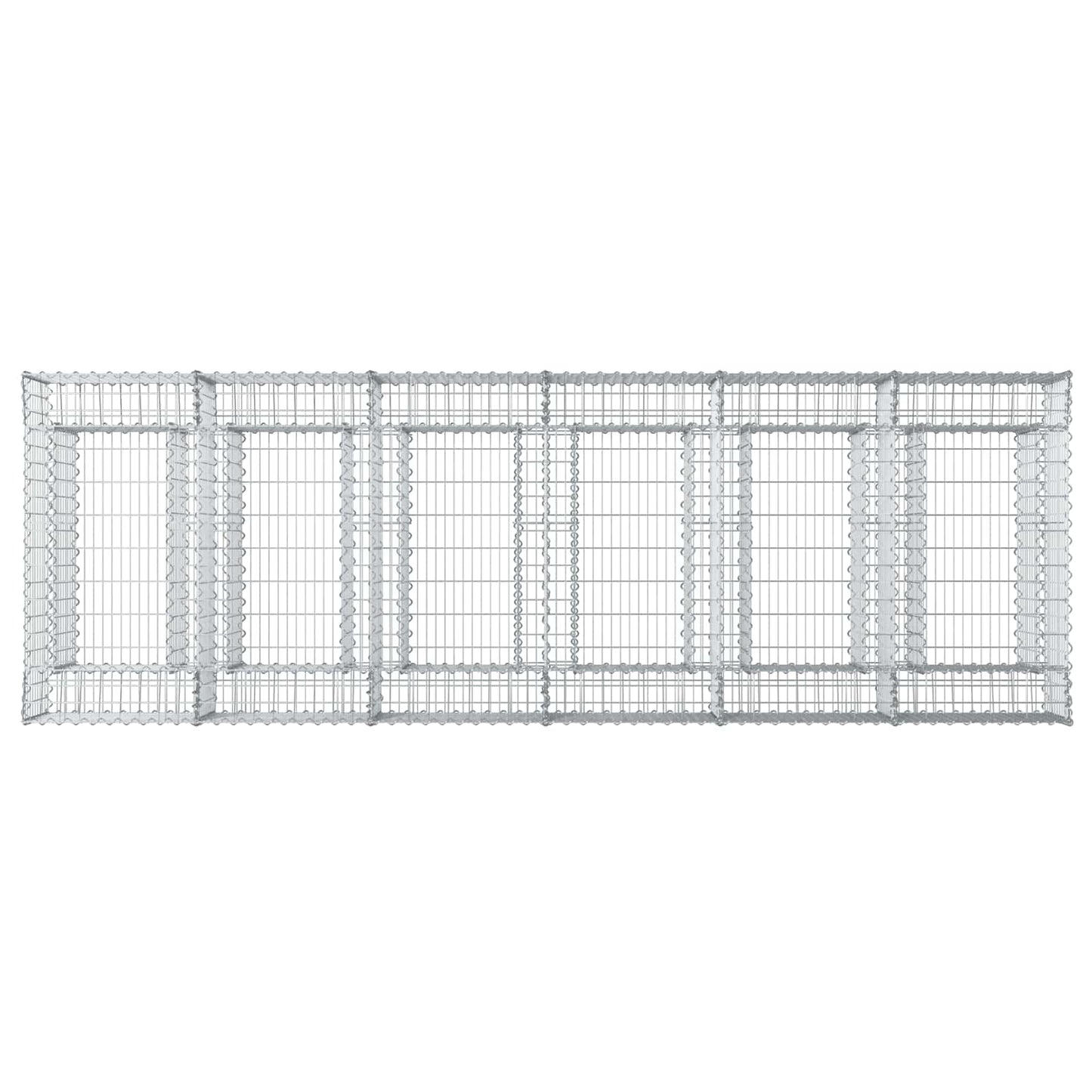 Gabion Verhoogd Bed 2 pcs Zilverkleurig