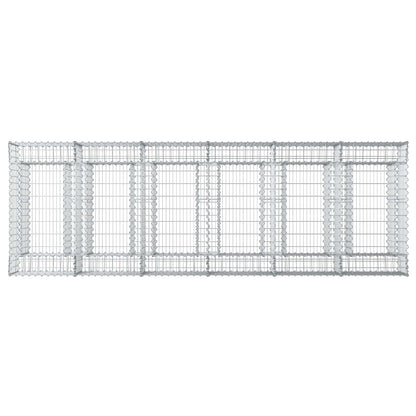 Gabion Verhoogd Bed 2 pcs Zilverkleurig