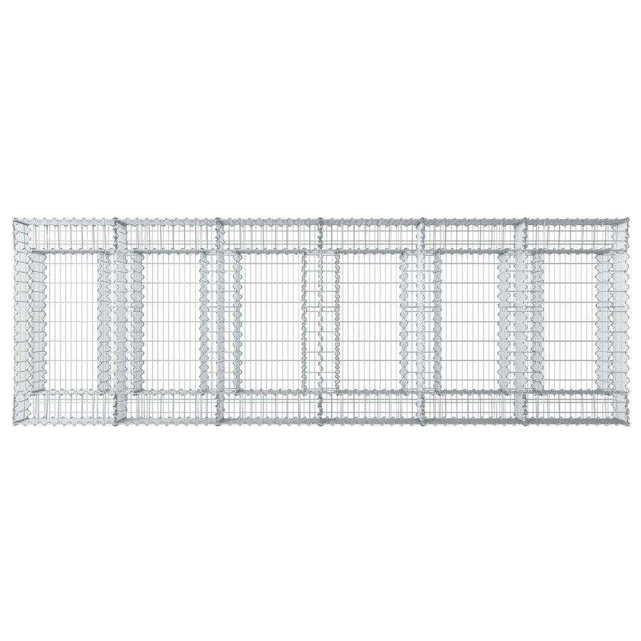 Gabion Verhoogd Bed 2 pcs Zilverkleurig