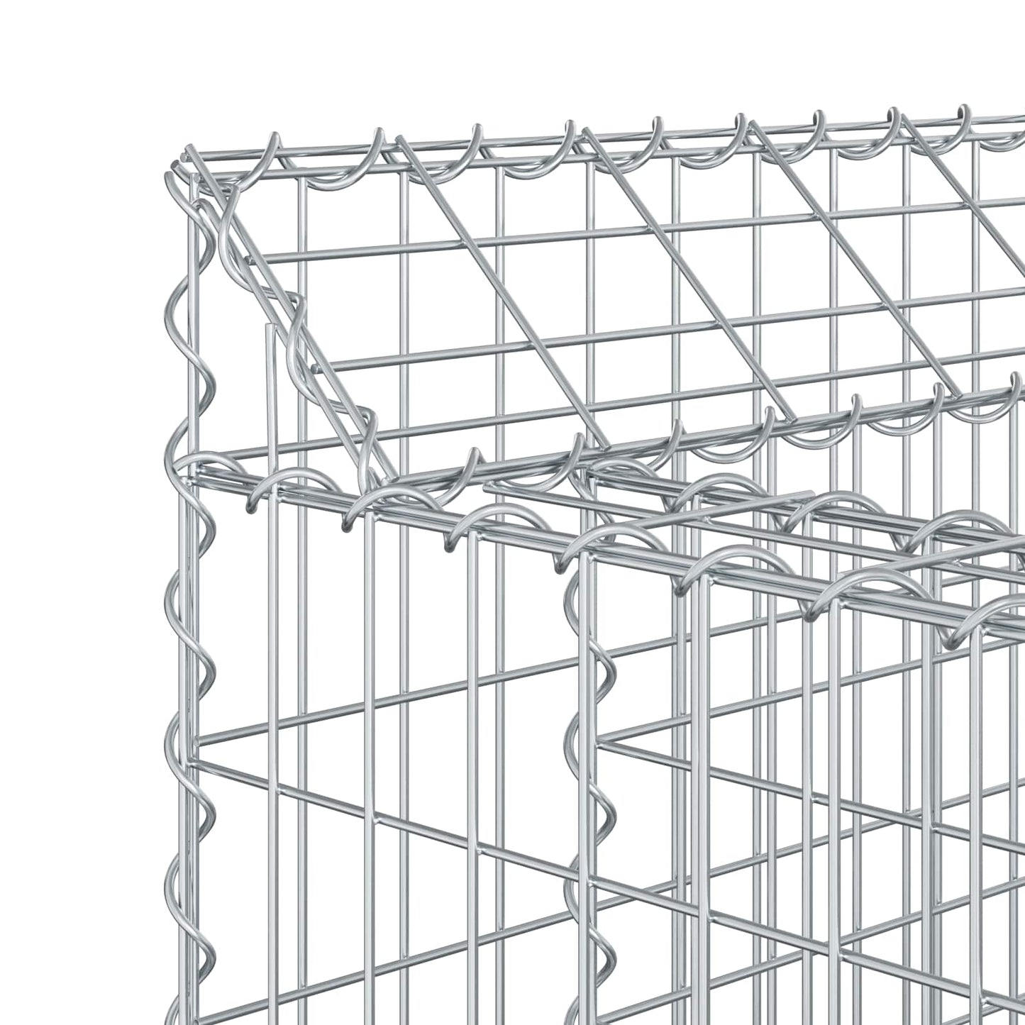 Gabion Verhoogd Bed 3 pcs Zilverkleurig