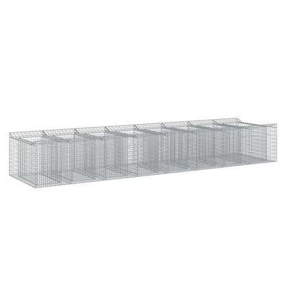 Gabion Verhoogd Bed 3 pcs Zilverkleurig