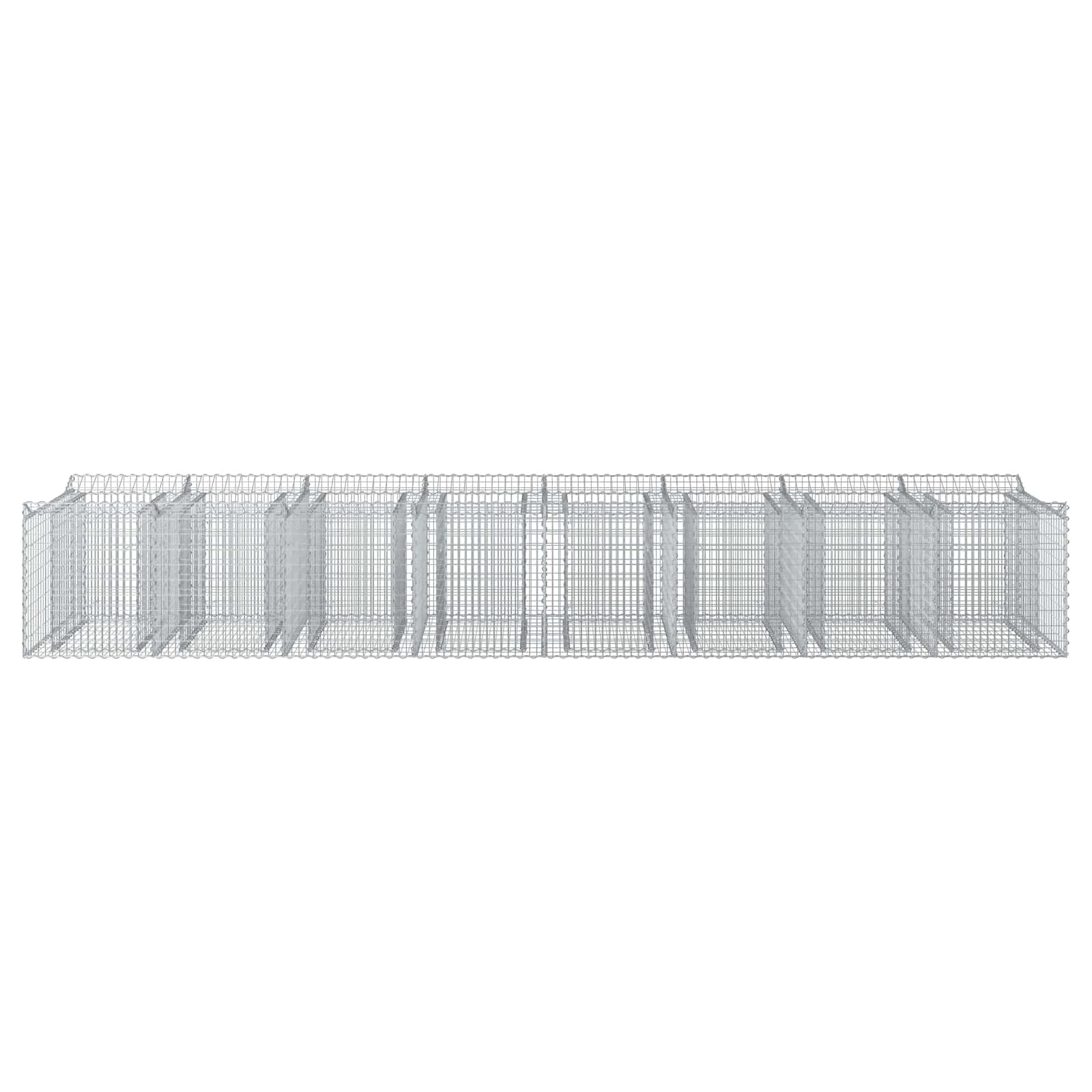 Gabion Verhoogd Bed 3 pcs Zilverkleurig