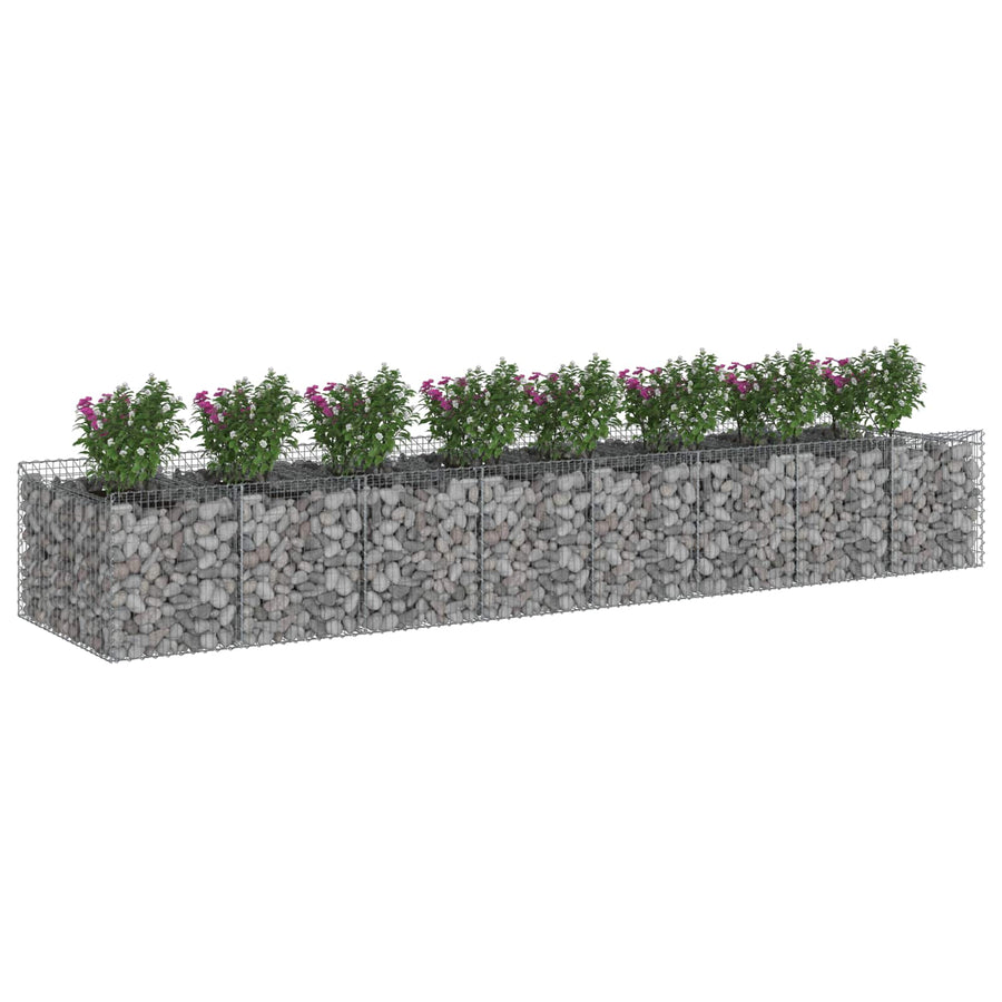 Gabion Verhoogd Bed 3 pcs Zilverkleurig