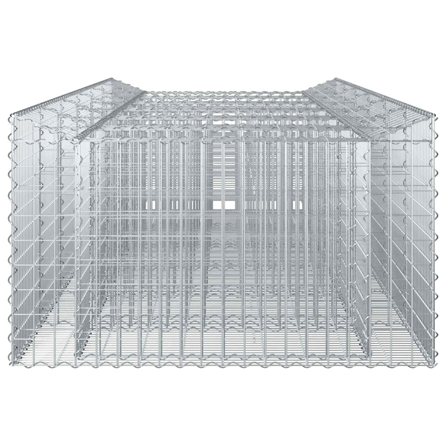 Gabion Verhoogd Bed 3 pcs Zilverkleurig