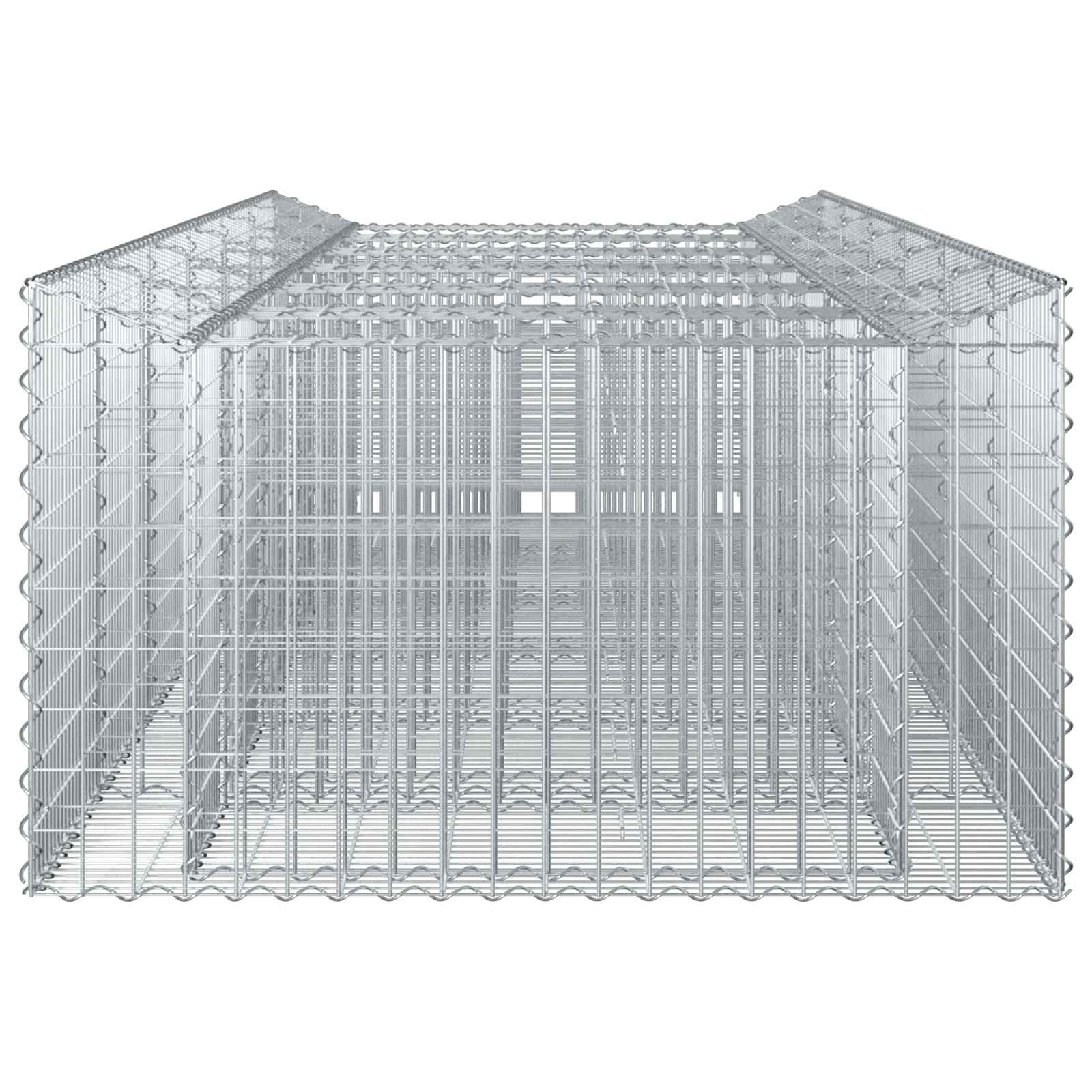 Gabion Verhoogd Bed 3 pcs Zilverkleurig