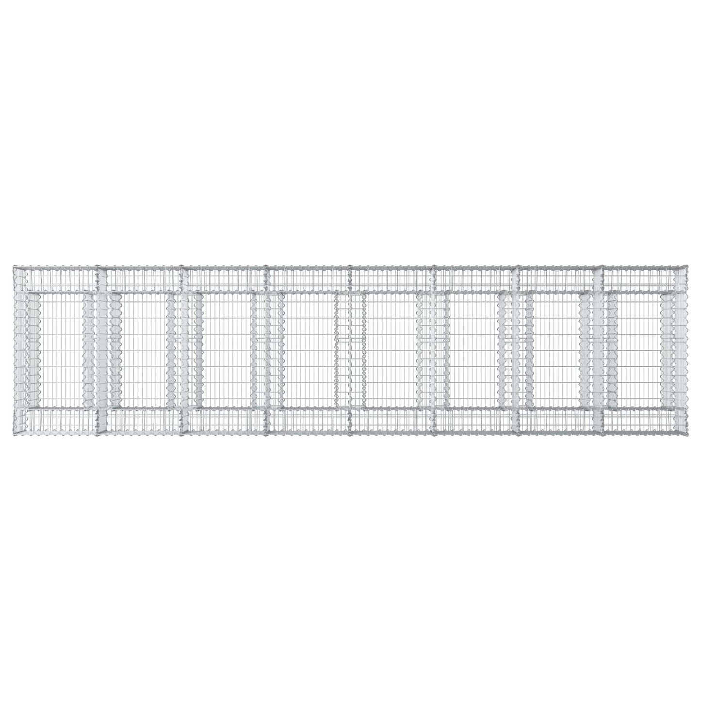 Gabion Verhoogd Bed 3 pcs Zilverkleurig