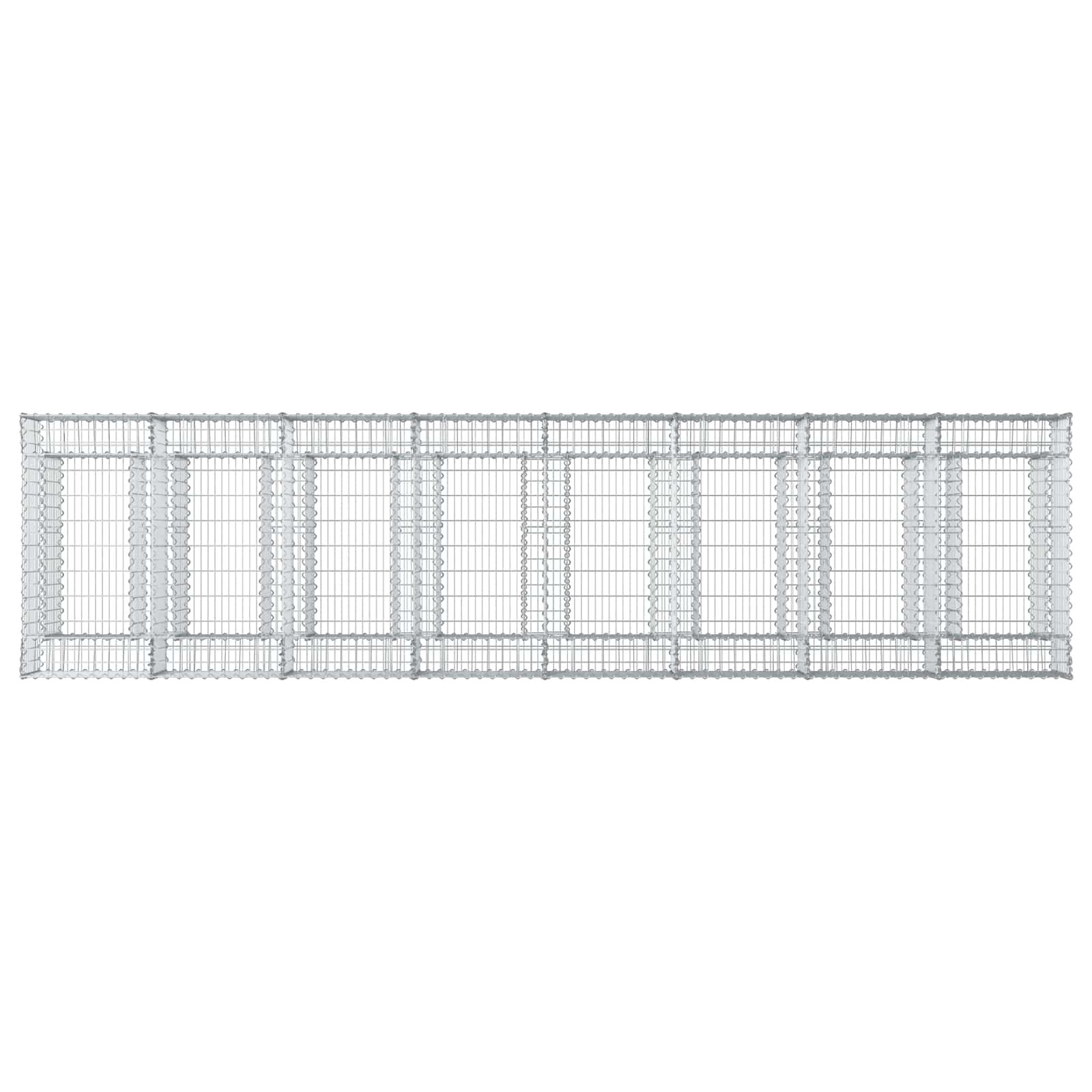Gabion Verhoogd Bed 3 pcs Zilverkleurig