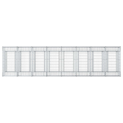 Gabion Verhoogd Bed 3 pcs Zilverkleurig