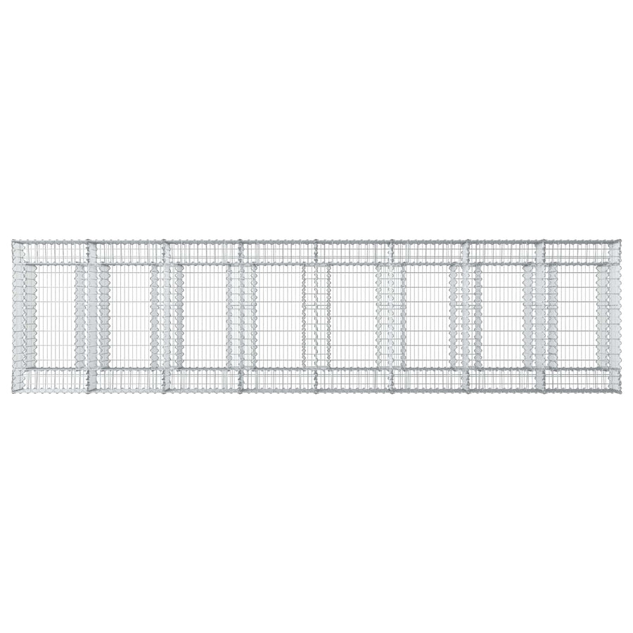 Gabion Verhoogd Bed 3 pcs Zilverkleurig