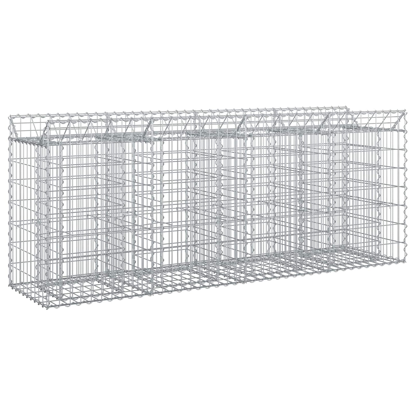 Gabion Verhoogd Bed 2 pcs Zilver 200 x 50 x 80 cm