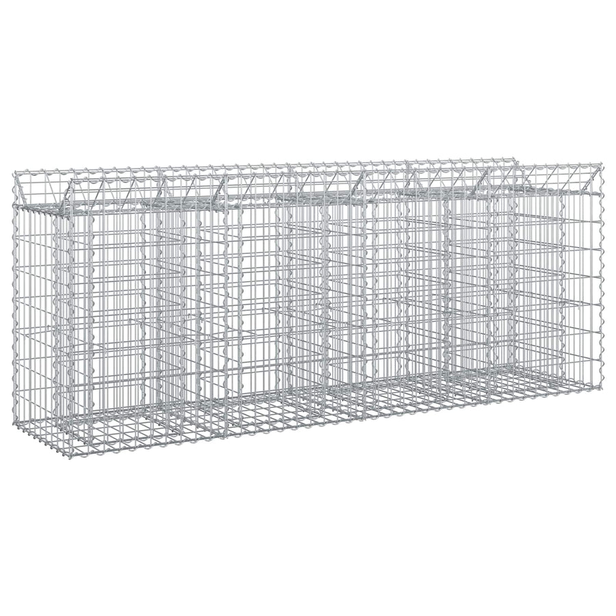 Gabion Verhoogd Bed 2 pcs Zilver 200 x 50 x 80 cm