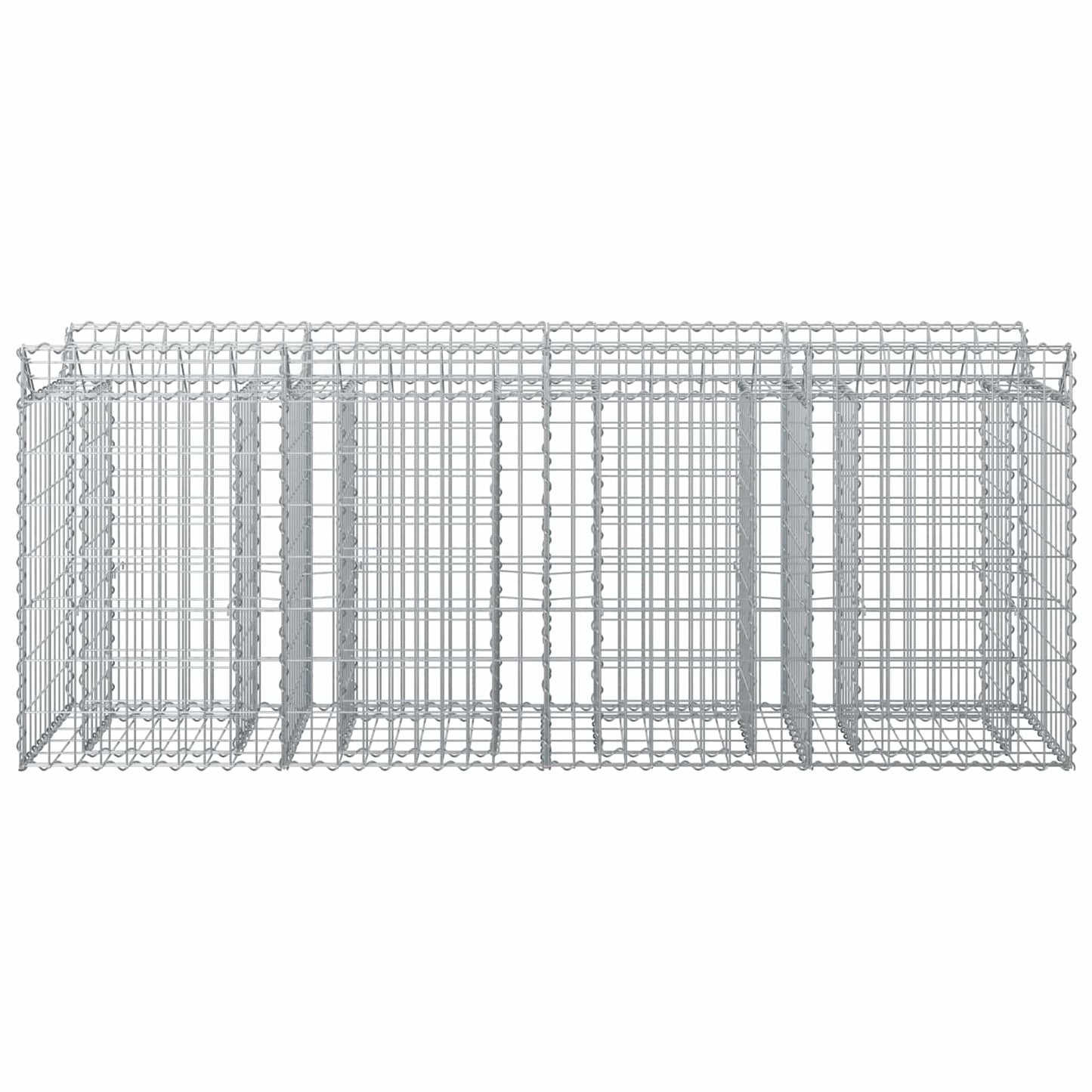 Gabion Verhoogd Bed 2 pcs Zilver 200 x 50 x 80 cm