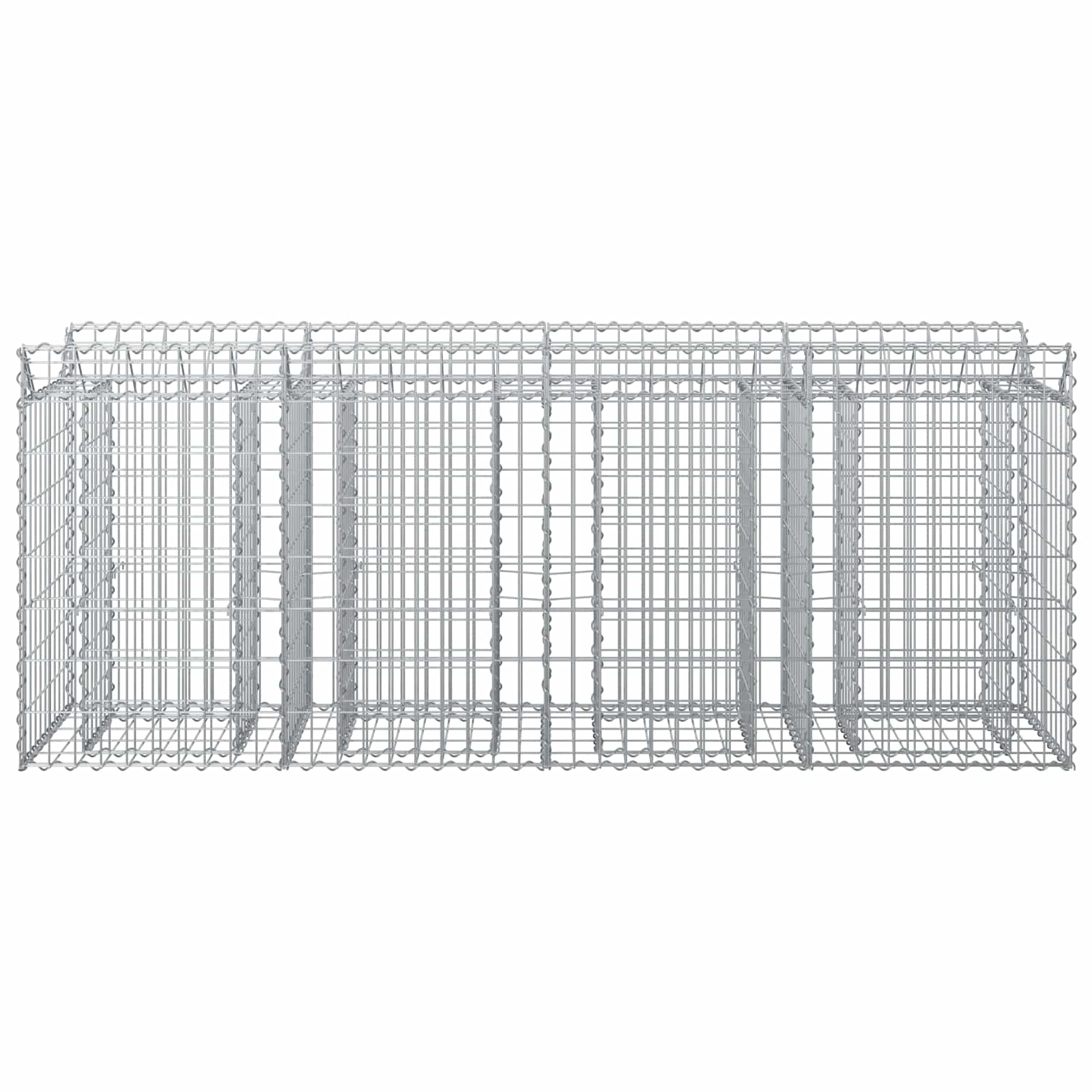 Gabion Verhoogd Bed 2 pcs Zilver 200 x 50 x 80 cm