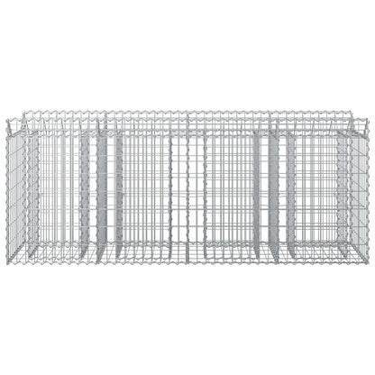 Gabion Verhoogd Bed 2 pcs Zilver 200 x 50 x 80 cm