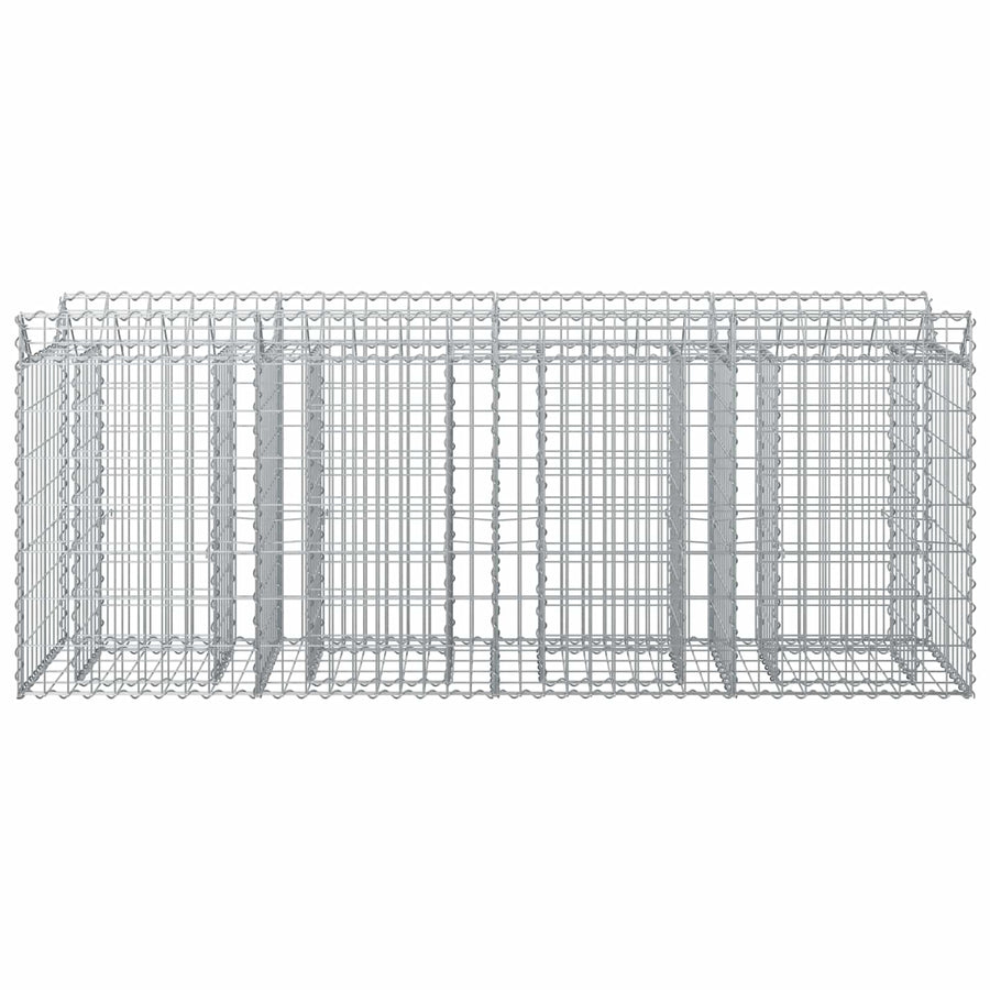 Gabion Verhoogd Bed 2 pcs Zilver 200 x 50 x 80 cm