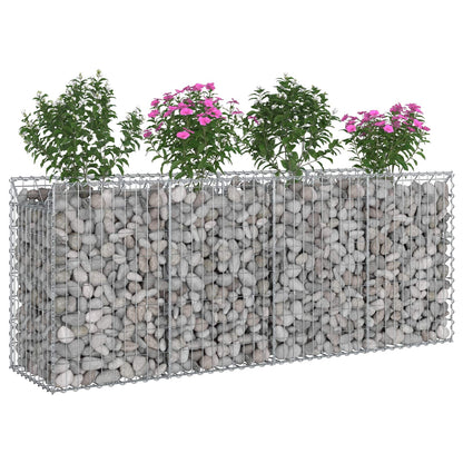 Gabion Verhoogd Bed 2 pcs Zilver 200 x 50 x 80 cm