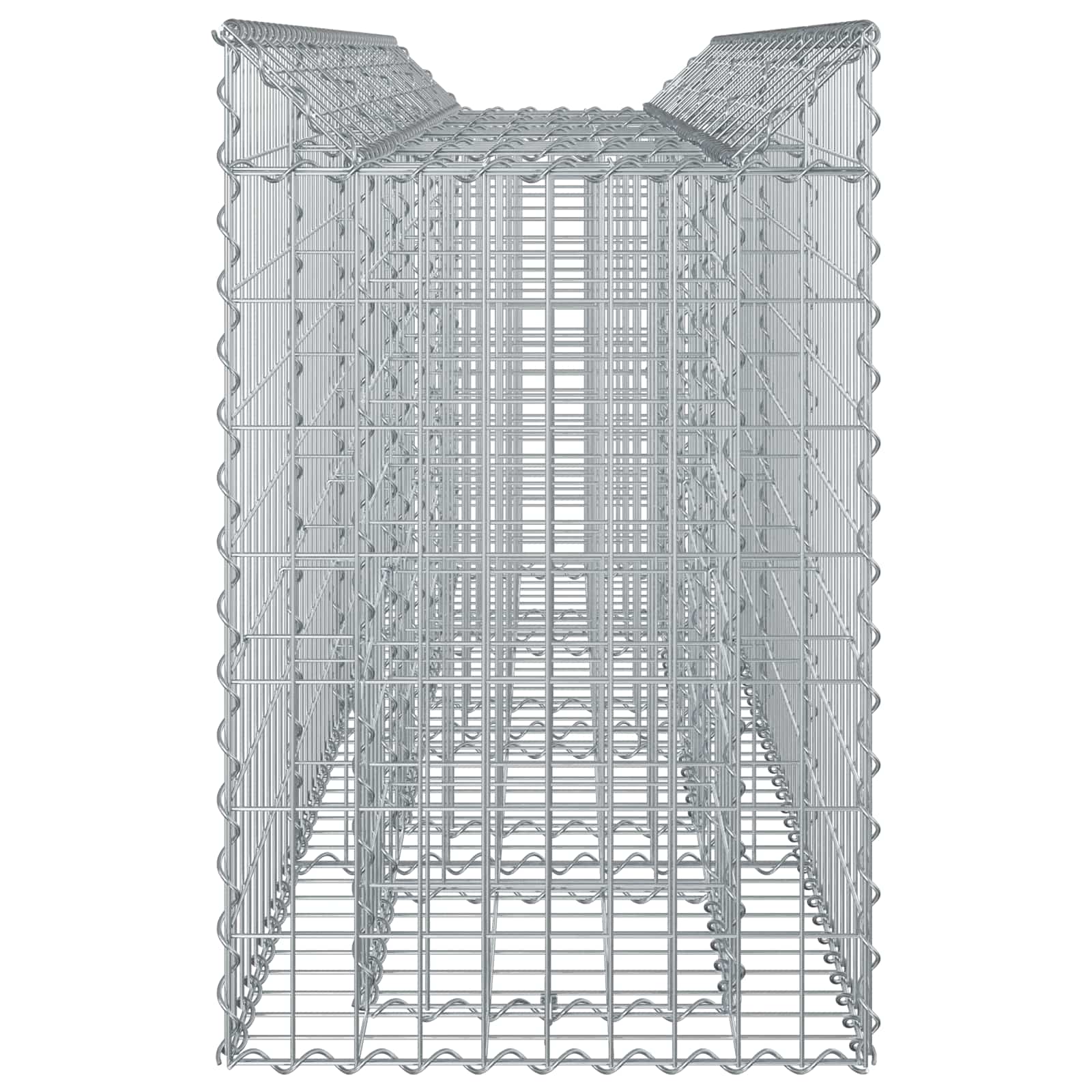 Gabion Verhoogd Bed 2 pcs Zilver 200 x 50 x 80 cm
