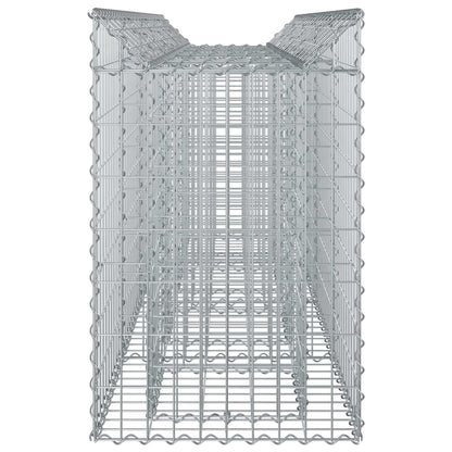 Gabion Verhoogd Bed 2 pcs Zilver 200 x 50 x 80 cm