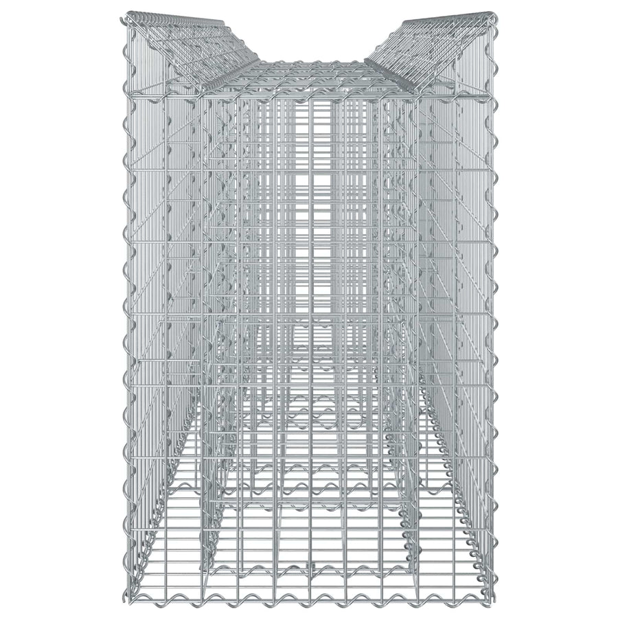 Gabion Verhoogd Bed 2 pcs Zilver 200 x 50 x 80 cm