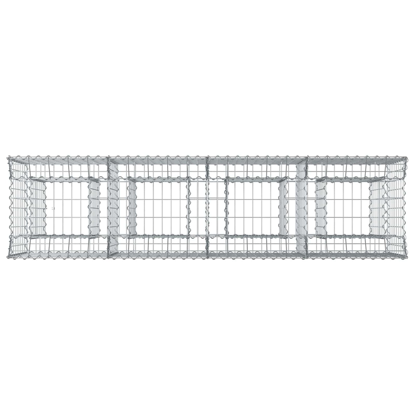 Gabion Verhoogd Bed 2 pcs Zilver 200 x 50 x 80 cm