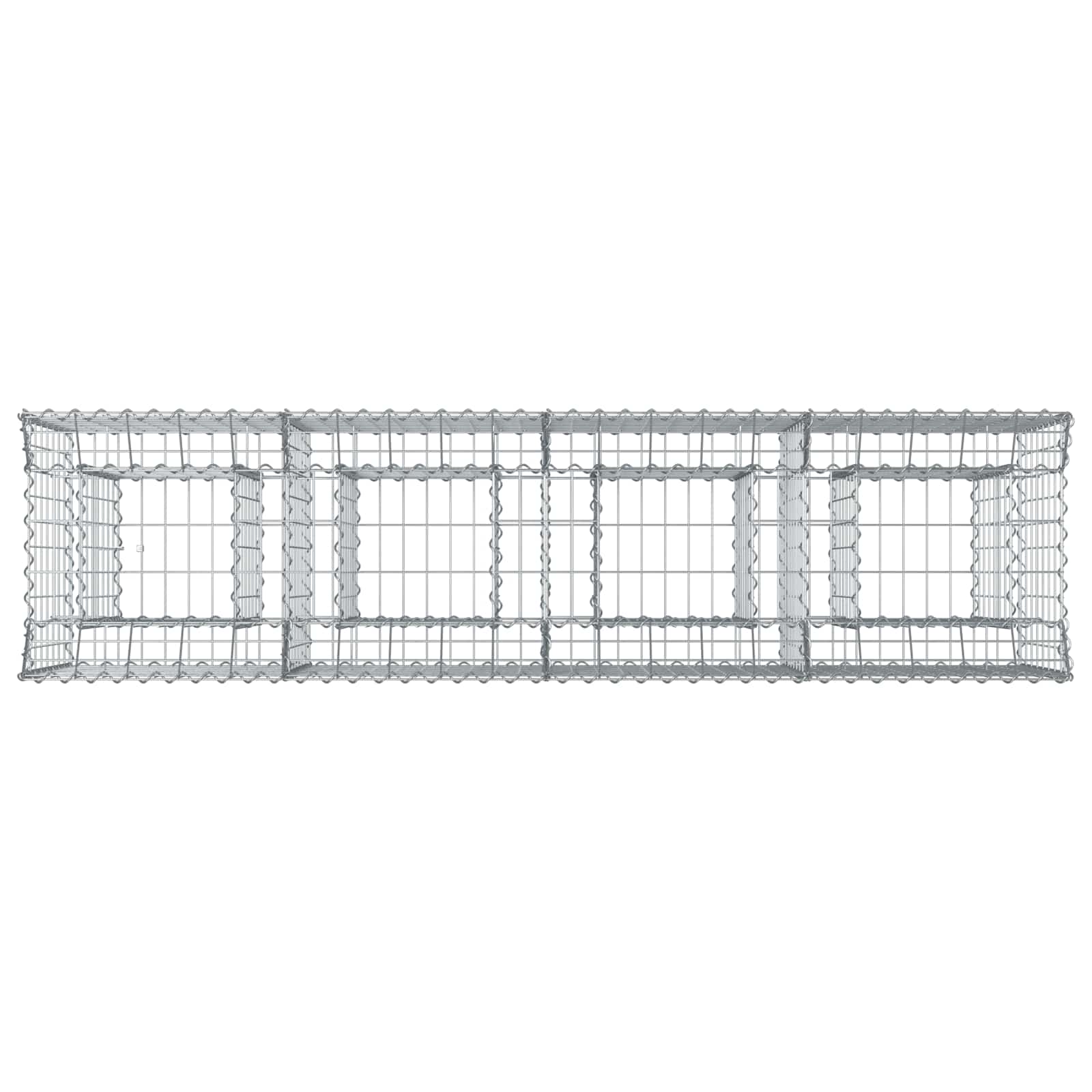 Gabion Verhoogd Bed 2 pcs Zilver 200 x 50 x 80 cm