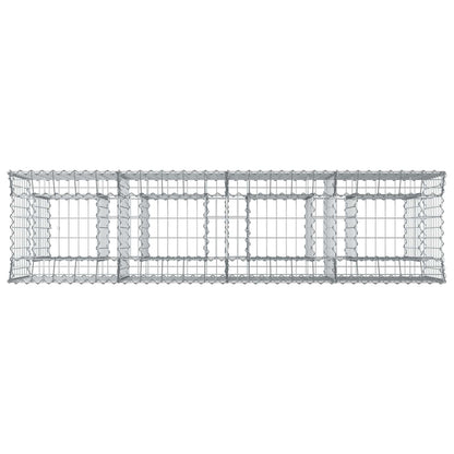 Gabion Verhoogd Bed 2 pcs Zilver 200 x 50 x 80 cm