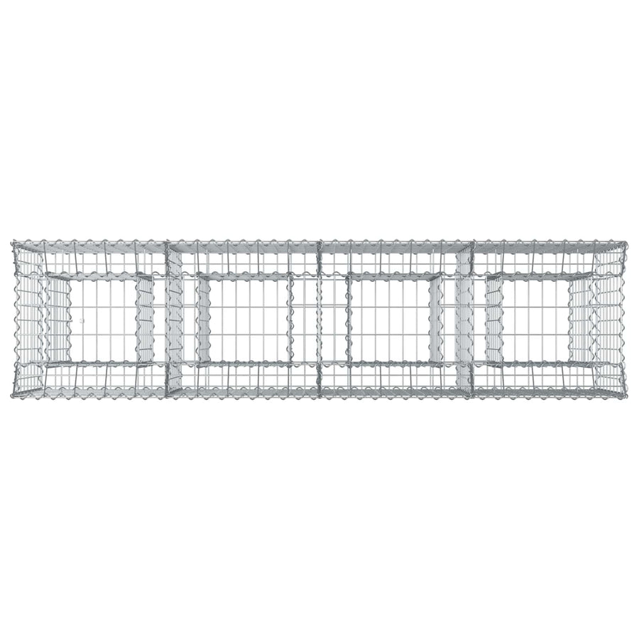 Gabion Verhoogd Bed 2 pcs Zilver 200 x 50 x 80 cm