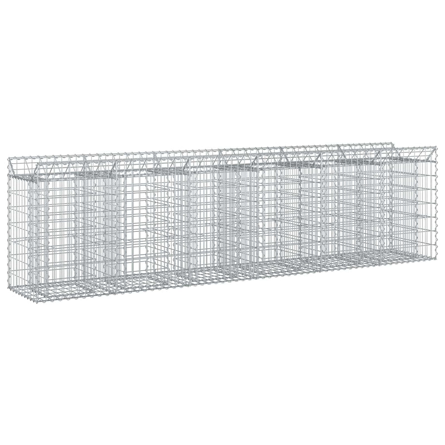 Gabion Verhoogd Bed 2 pcs Zilver 300 x 50 x 80 cm