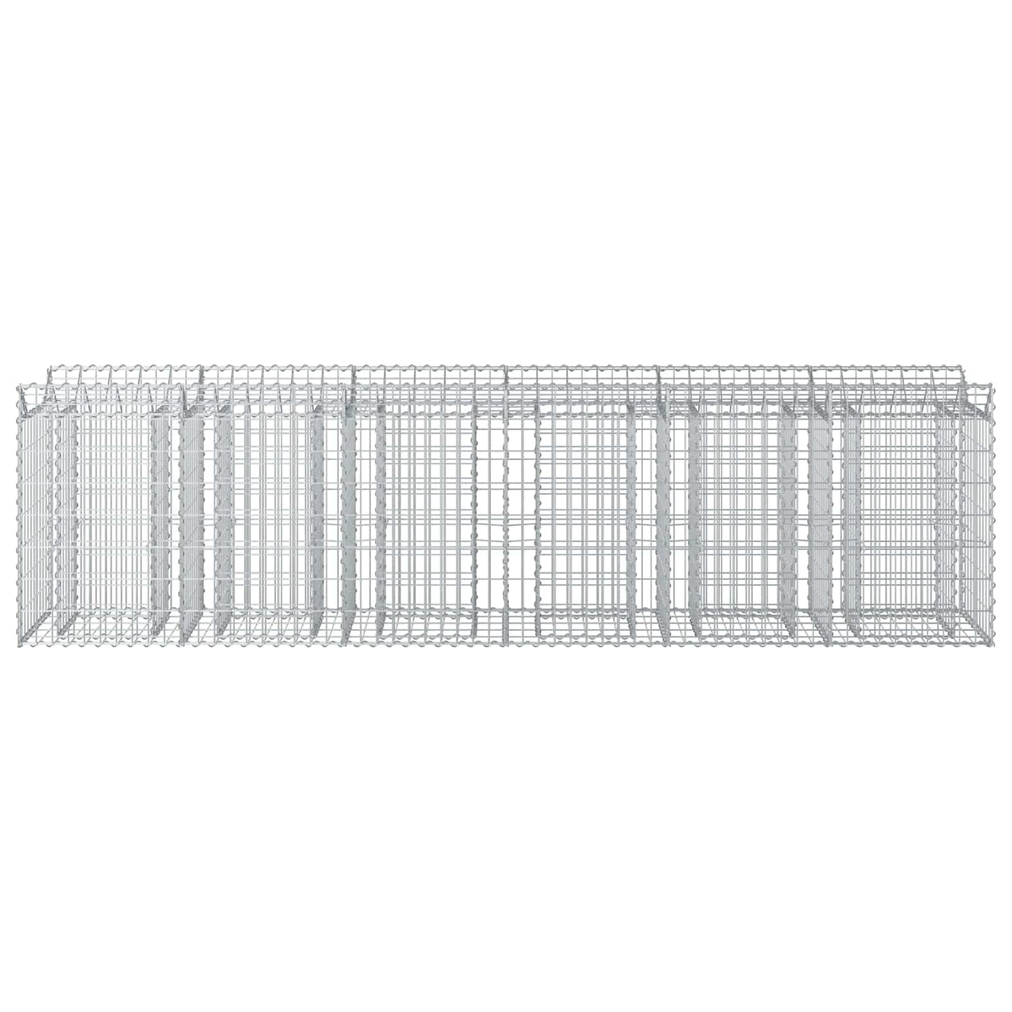 Gabion Verhoogd Bed 2 pcs Zilver 300 x 50 x 80 cm