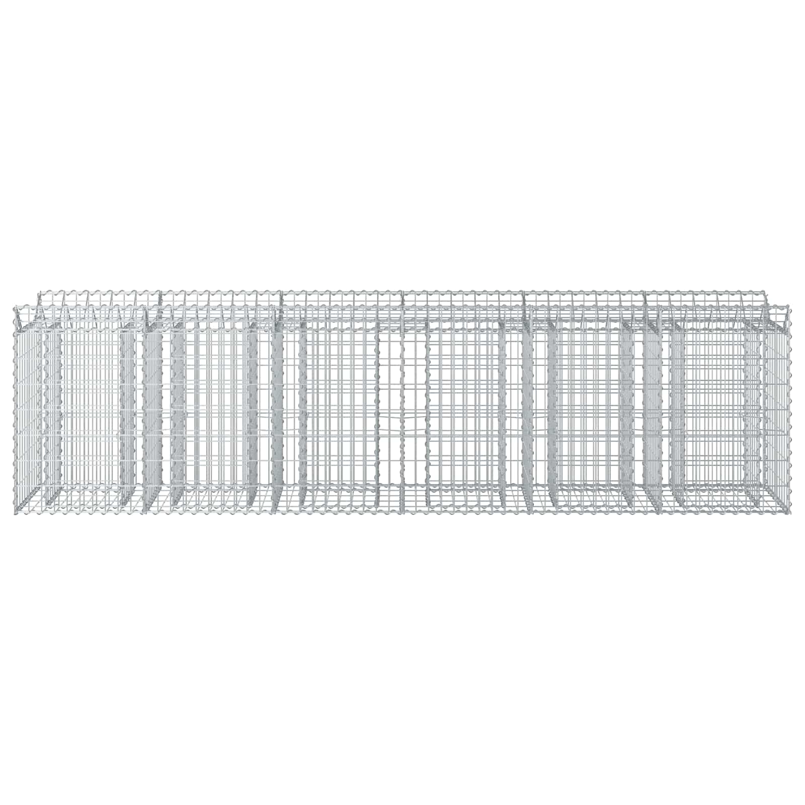 Gabion Verhoogd Bed 2 pcs Zilver 300 x 50 x 80 cm