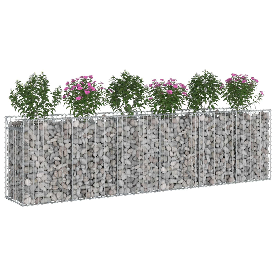 Gabion Verhoogd Bed 2 pcs Zilver 300 x 50 x 80 cm