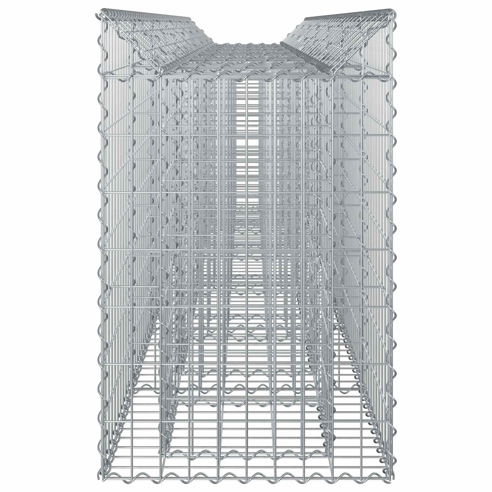 Gabion Verhoogd Bed 2 pcs Zilver 300 x 50 x 80 cm