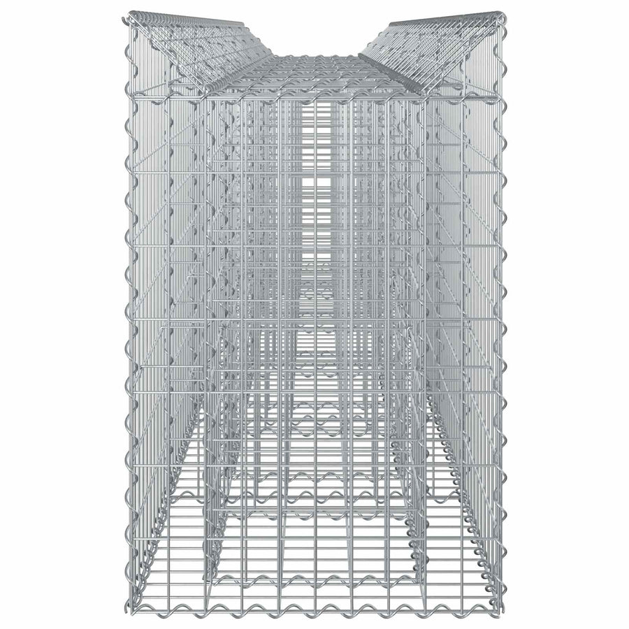 Gabion Verhoogd Bed 2 pcs Zilver 300 x 50 x 80 cm