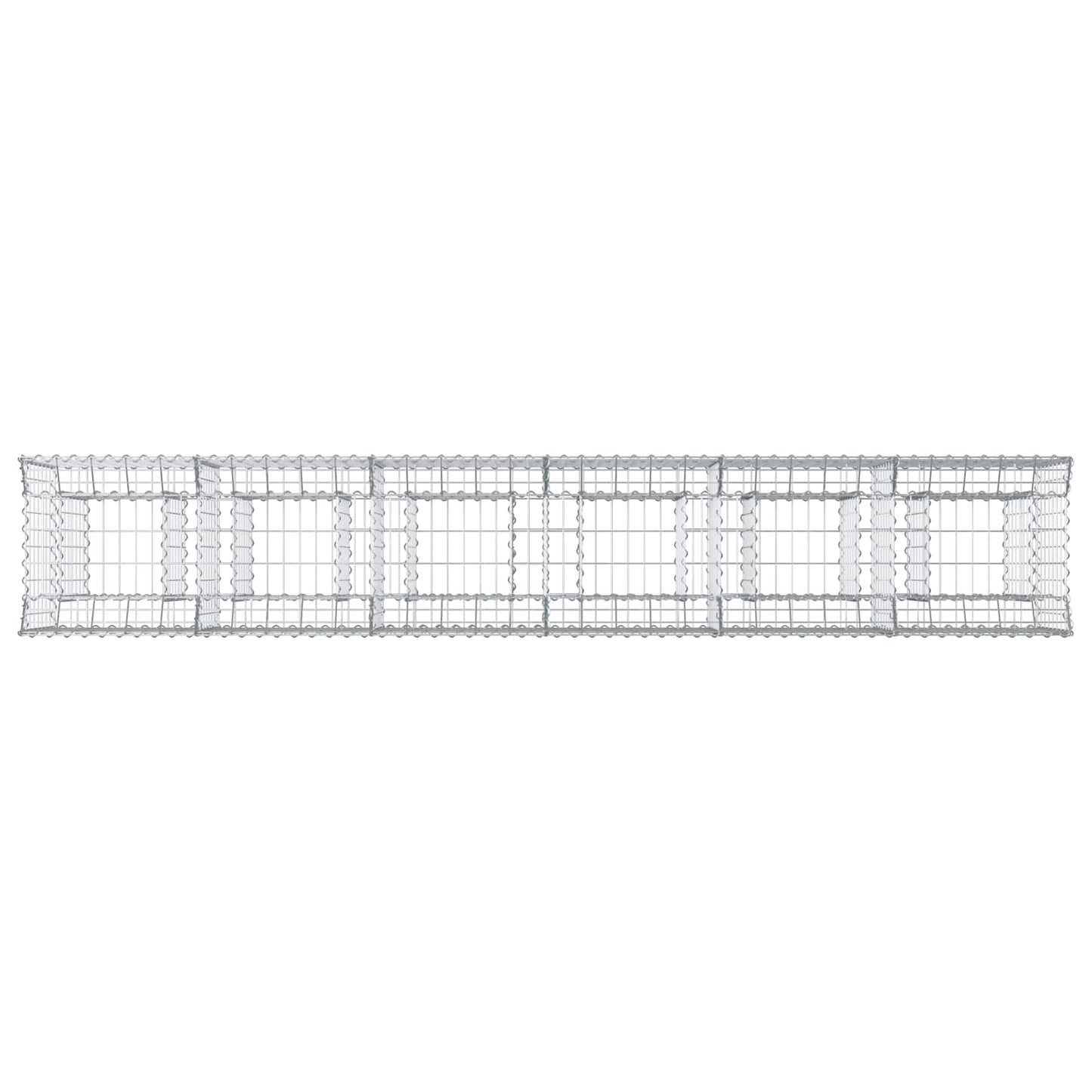 Gabion Verhoogd Bed 2 pcs Zilver 300 x 50 x 80 cm