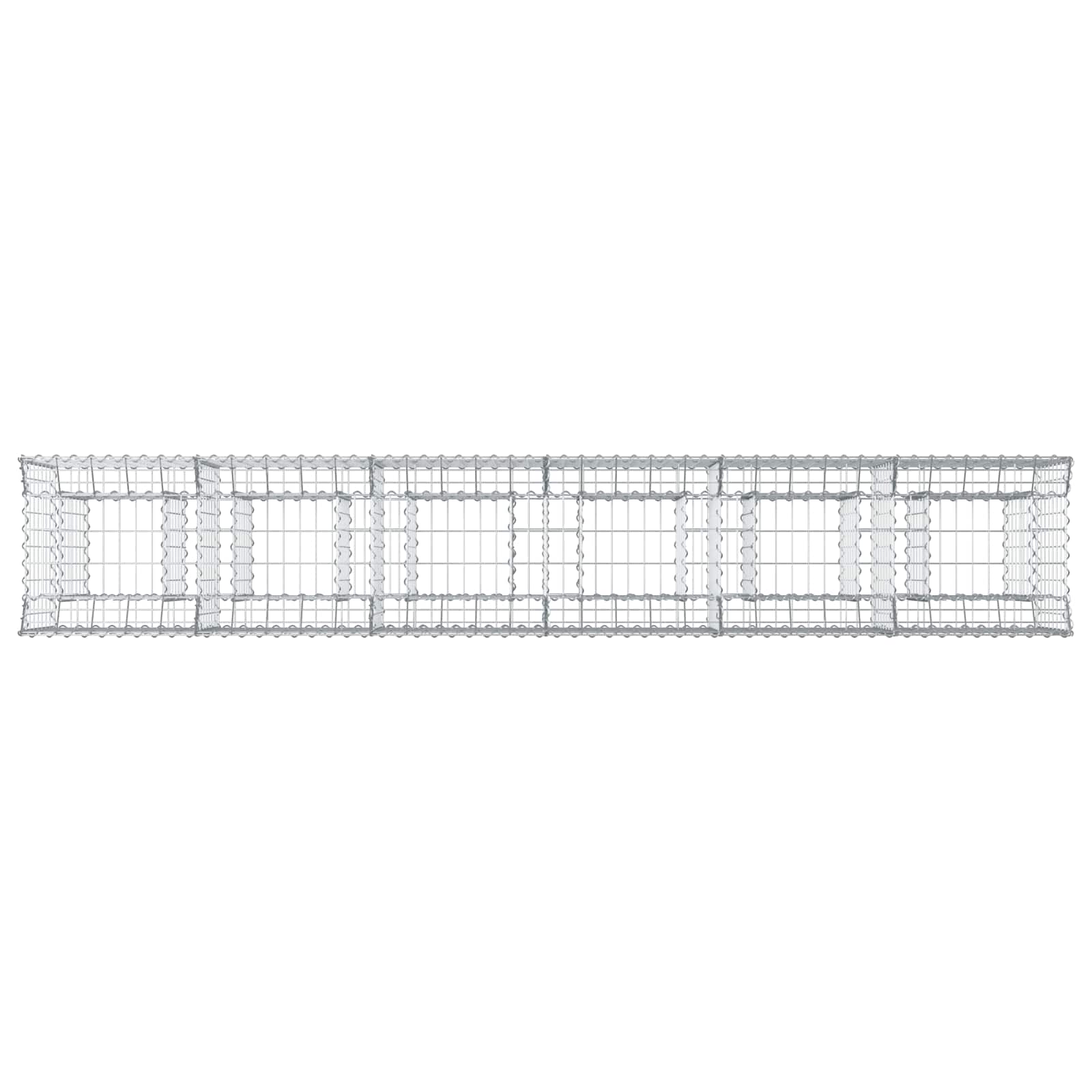 Gabion Verhoogd Bed 2 pcs Zilver 300 x 50 x 80 cm