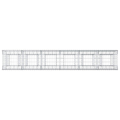 Gabion Verhoogd Bed 2 pcs Zilver 300 x 50 x 80 cm