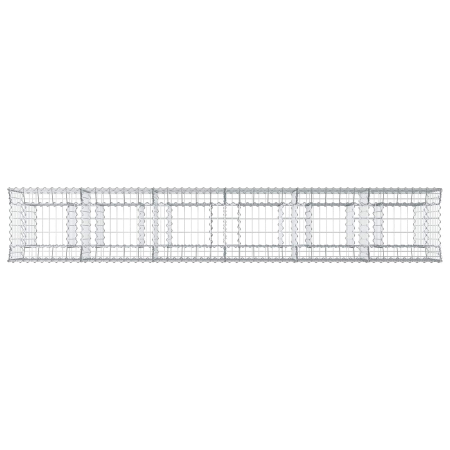 Gabion Verhoogd Bed 2 pcs Zilver 300 x 50 x 80 cm