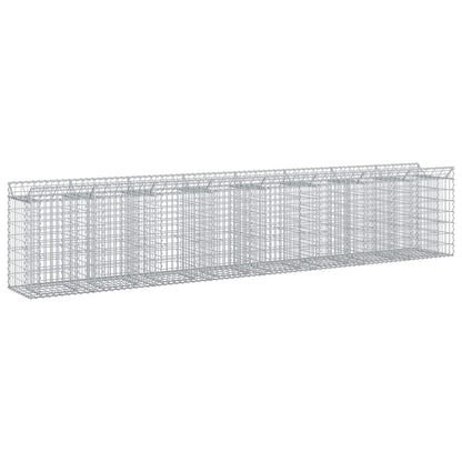 Gabion Verhoogd Bed 3 pcs Zilver 400 x 50 x 80 cm