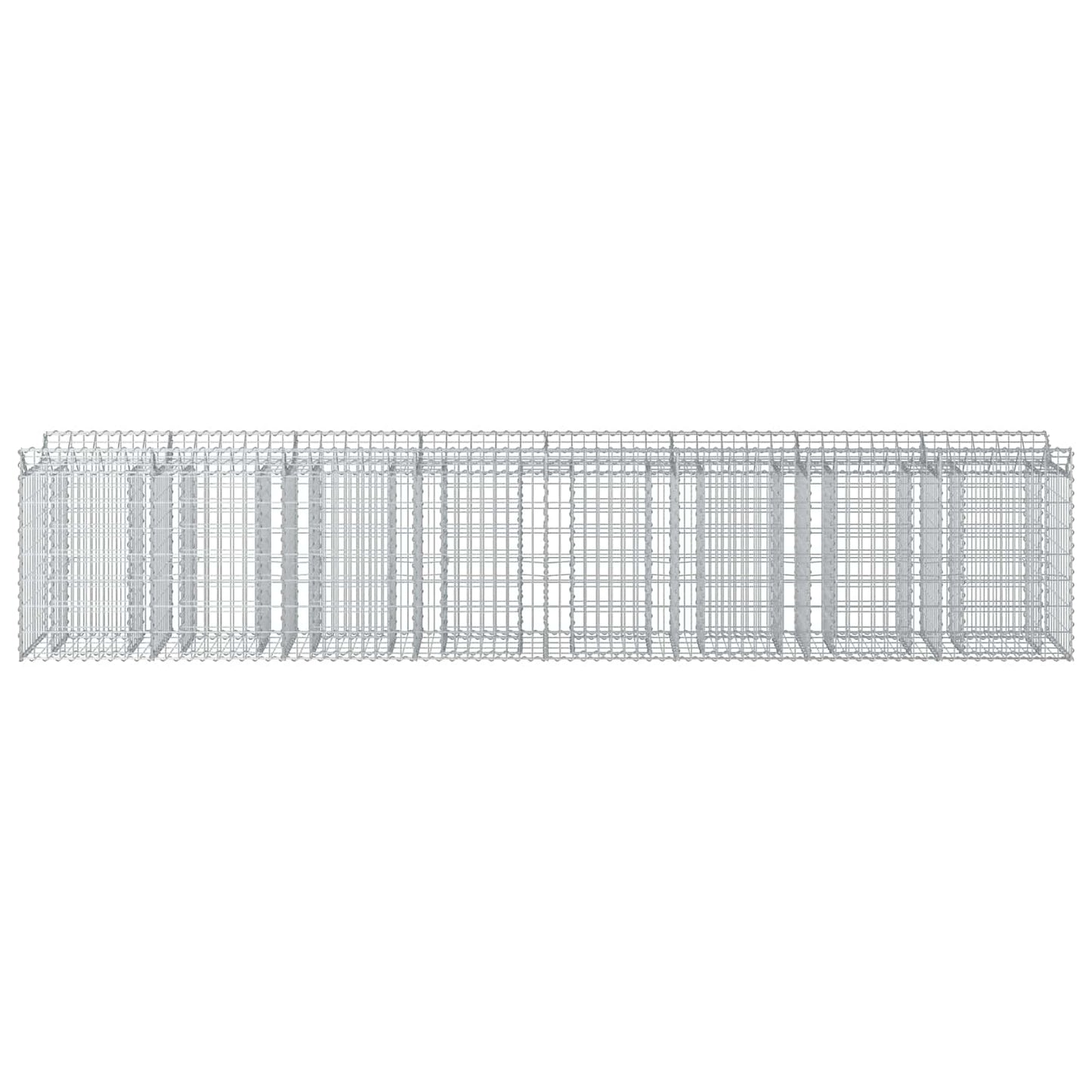 Gabion Verhoogd Bed 3 pcs Zilver 400 x 50 x 80 cm
