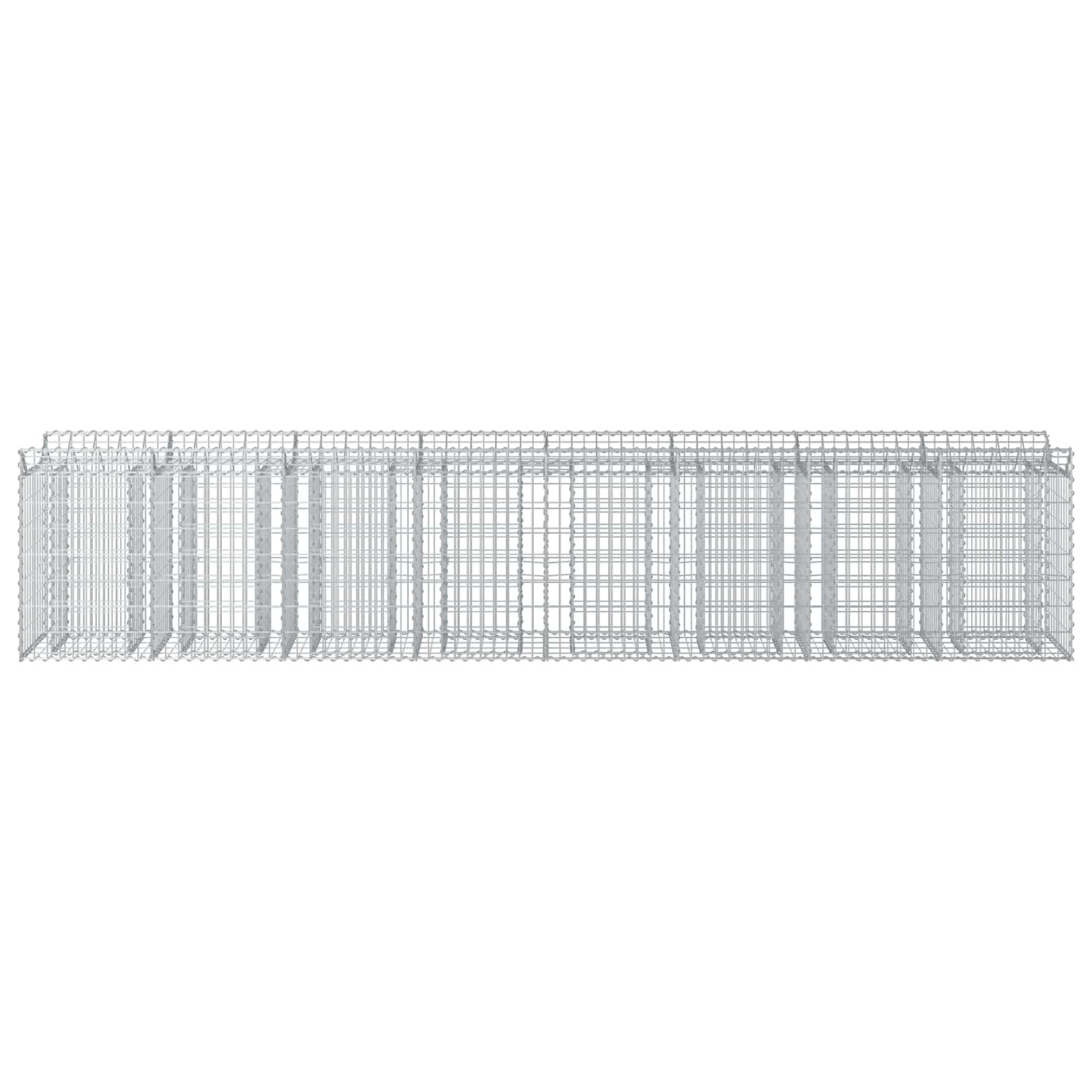 Gabion Verhoogd Bed 3 pcs Zilver 400 x 50 x 80 cm