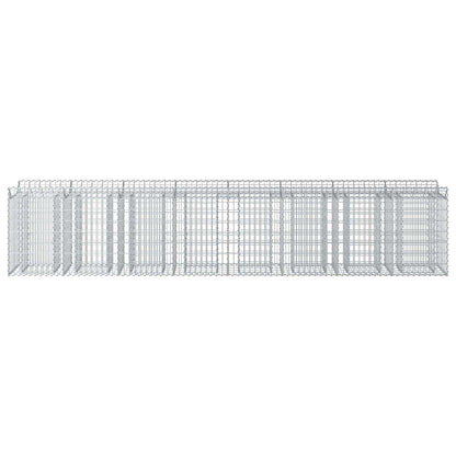 Gabion Verhoogd Bed 3 pcs Zilver 400 x 50 x 80 cm