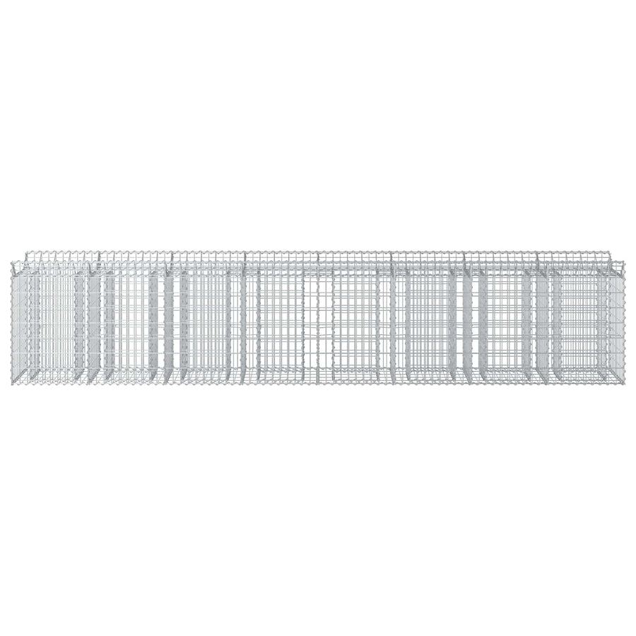 Gabion Verhoogd Bed 3 pcs Zilver 400 x 50 x 80 cm