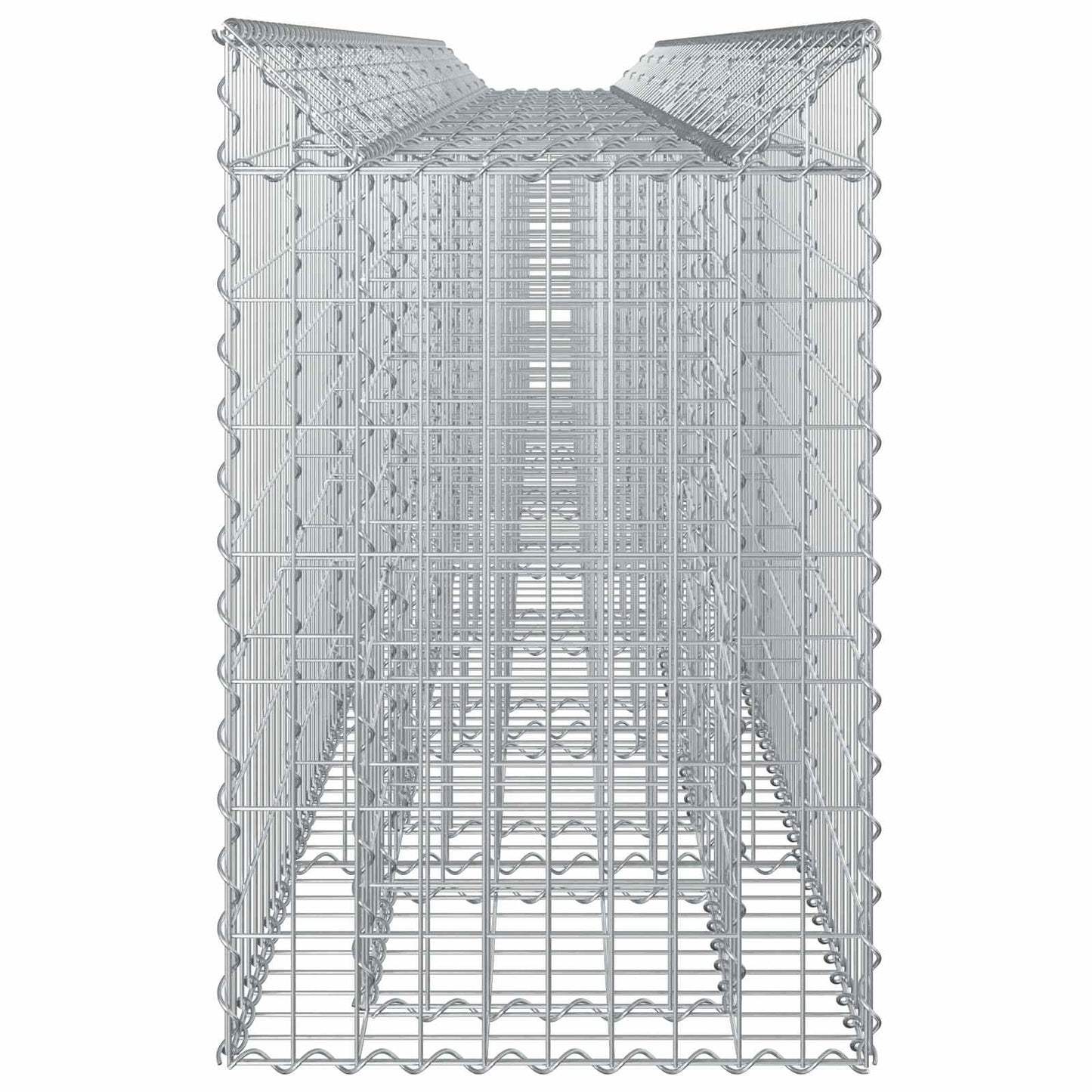 Gabion Verhoogd Bed 3 pcs Zilver 400 x 50 x 80 cm