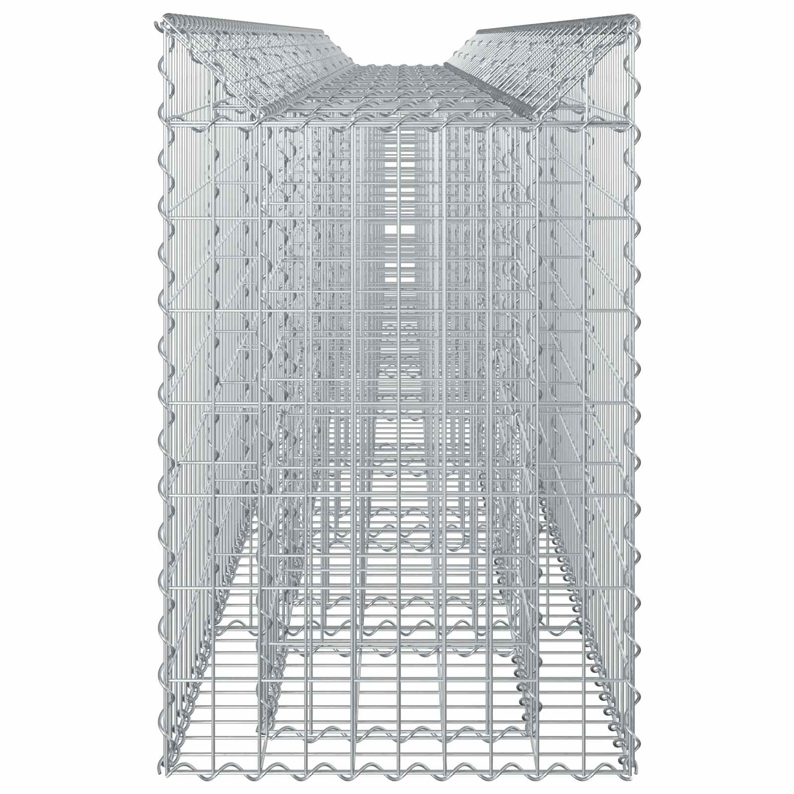 Gabion Verhoogd Bed 3 pcs Zilver 400 x 50 x 80 cm