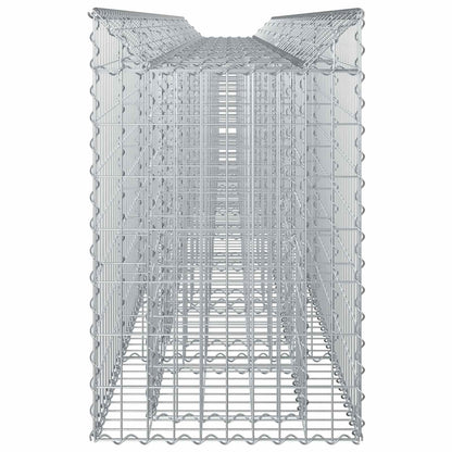 Gabion Verhoogd Bed 3 pcs Zilver 400 x 50 x 80 cm