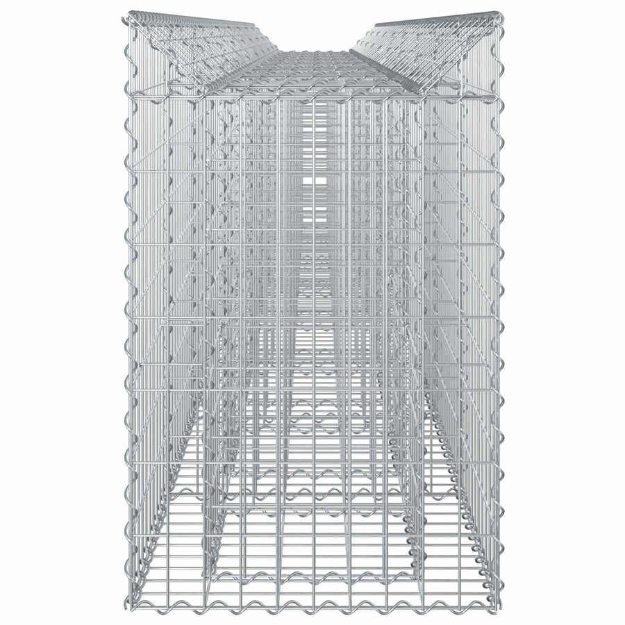 Gabion Verhoogd Bed 3 pcs Zilver 400 x 50 x 80 cm
