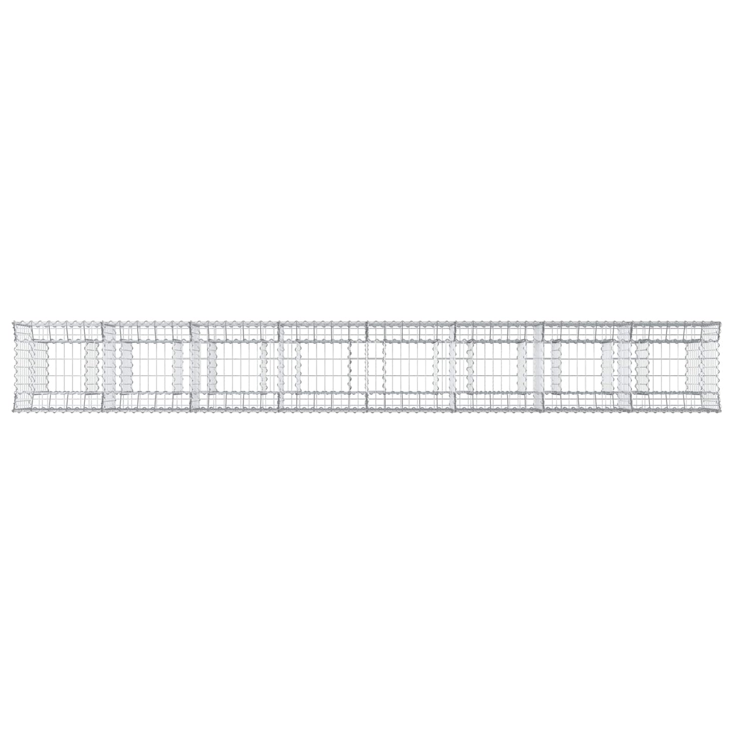 Gabion Verhoogd Bed 3 pcs Zilver 400 x 50 x 80 cm