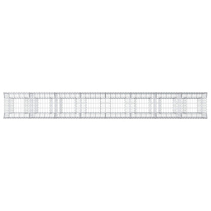 Gabion Verhoogd Bed 3 pcs Zilver 400 x 50 x 80 cm